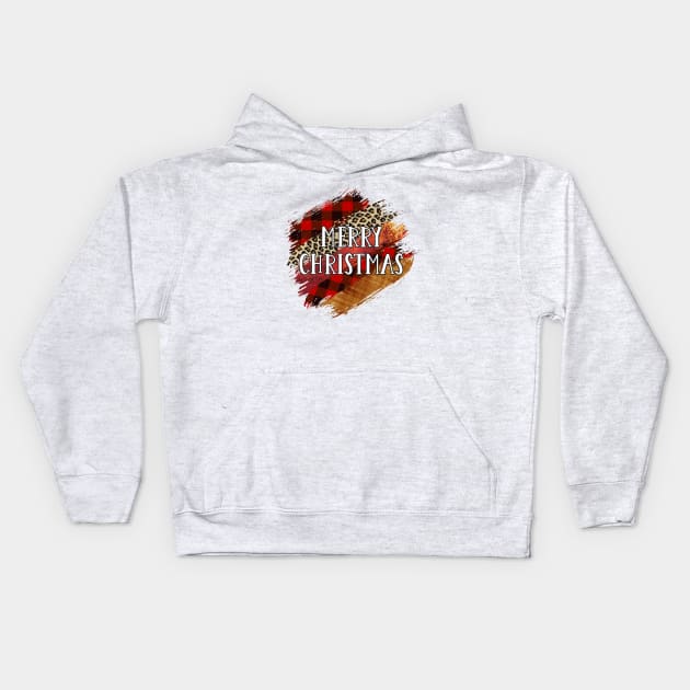 Merry Christmas. Brush Strokes Kids Hoodie by Satic